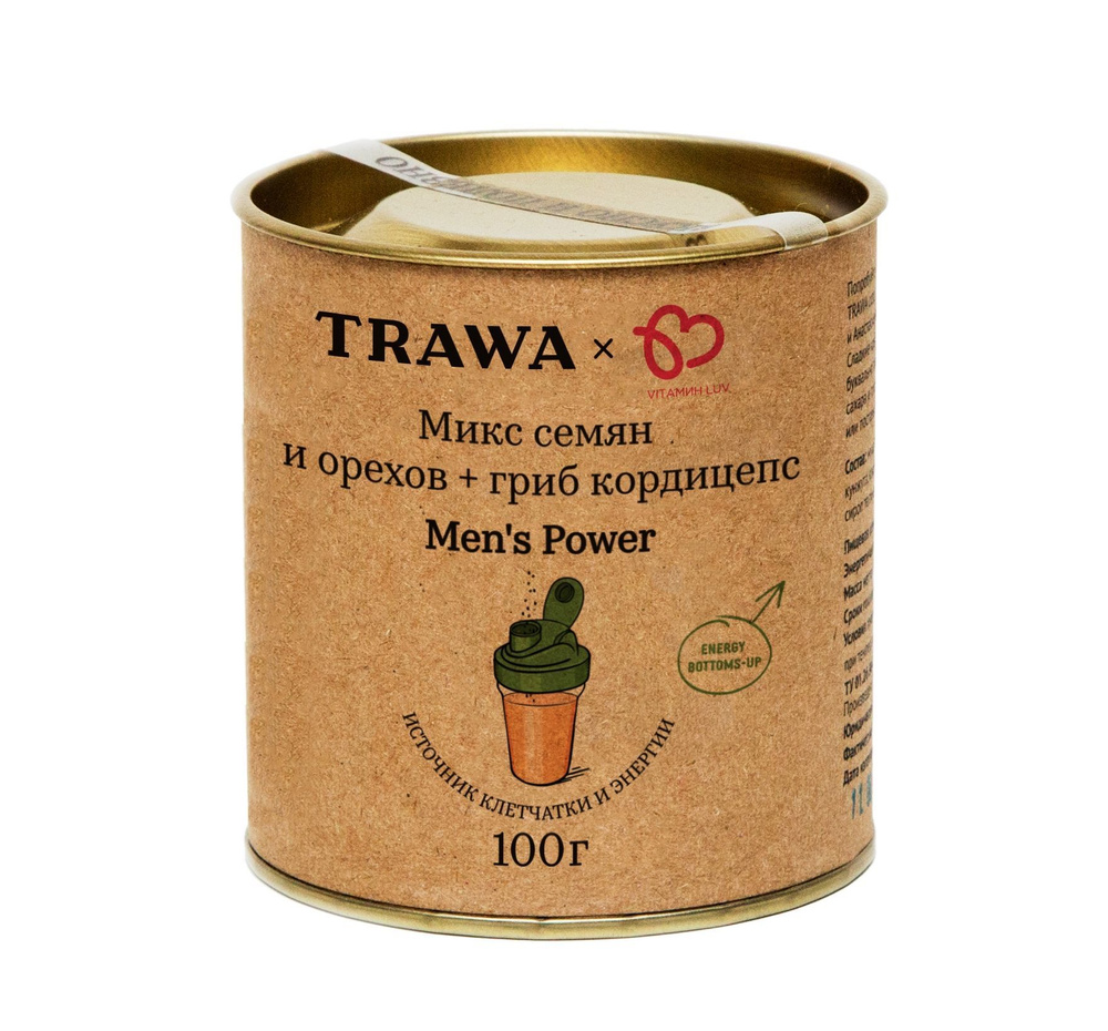 TRAWA Микс Men's Power семена,орехи,гриб кордицепс 100 гр #1