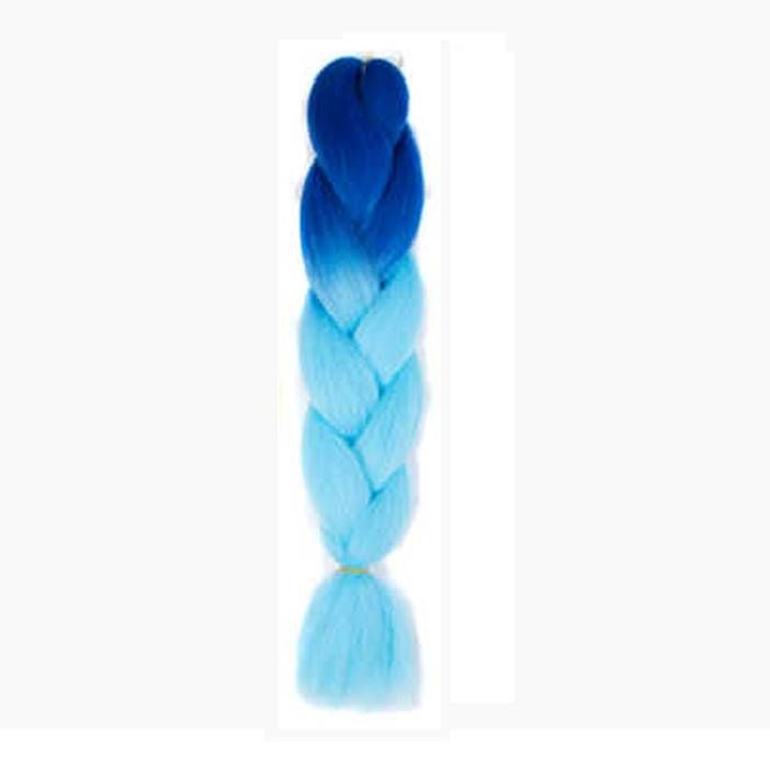 Канекалон-коса двухцветная, сине-голубая, 60см, 100гр, 1 шт #1