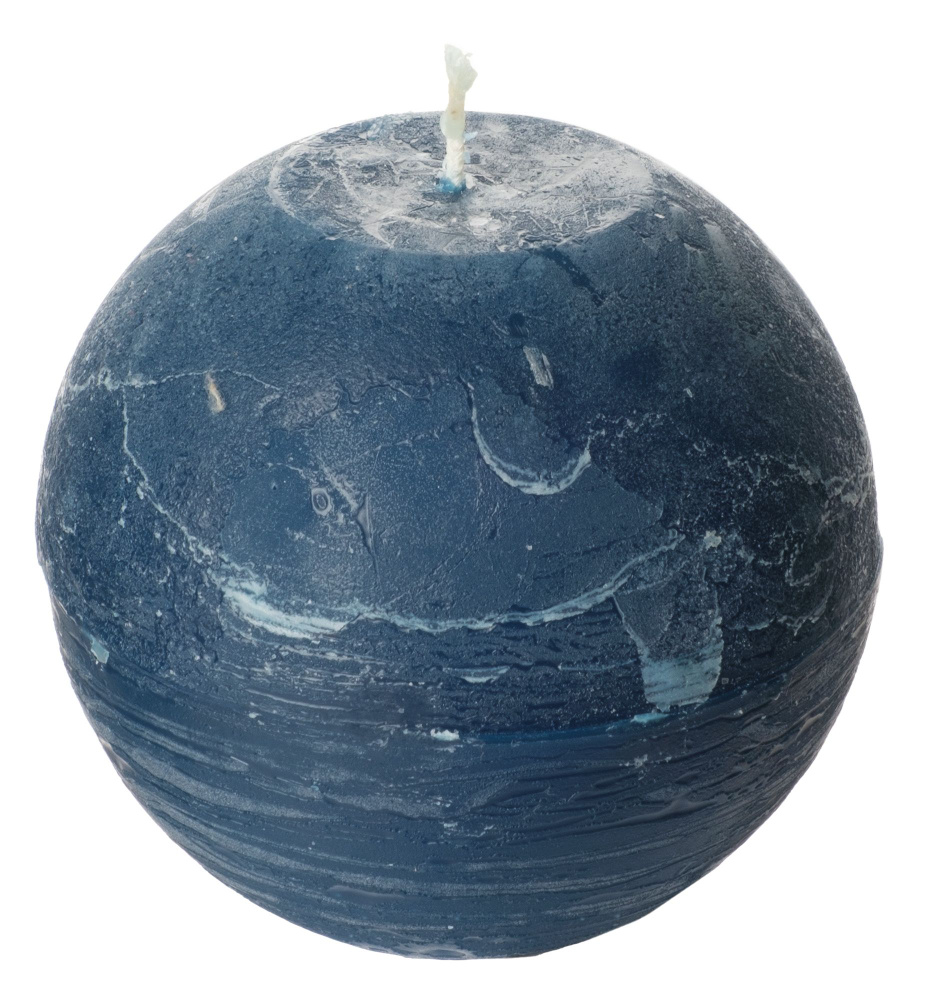 Свеча шар диаметр - 100мм темно-синий #1