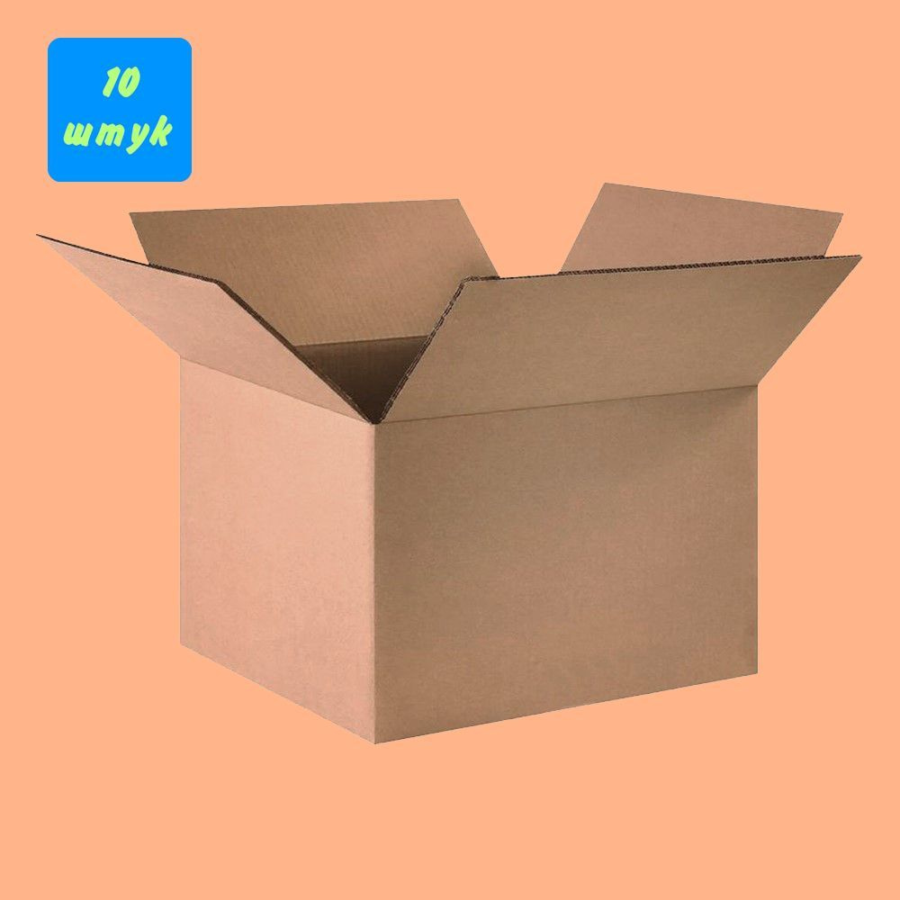 Коробки для хранения. Коробка картонная 400*310*300 мм, 10 штук в упаковке. Гофрокороб для упаковки, #1