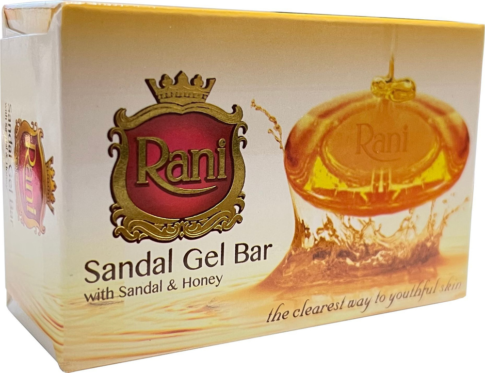 Мыло сандаловое Шри-Ланка Rani Sandal Gel Bar прозрачное с маслом белого сандала, мёдом, алое Вера и #1