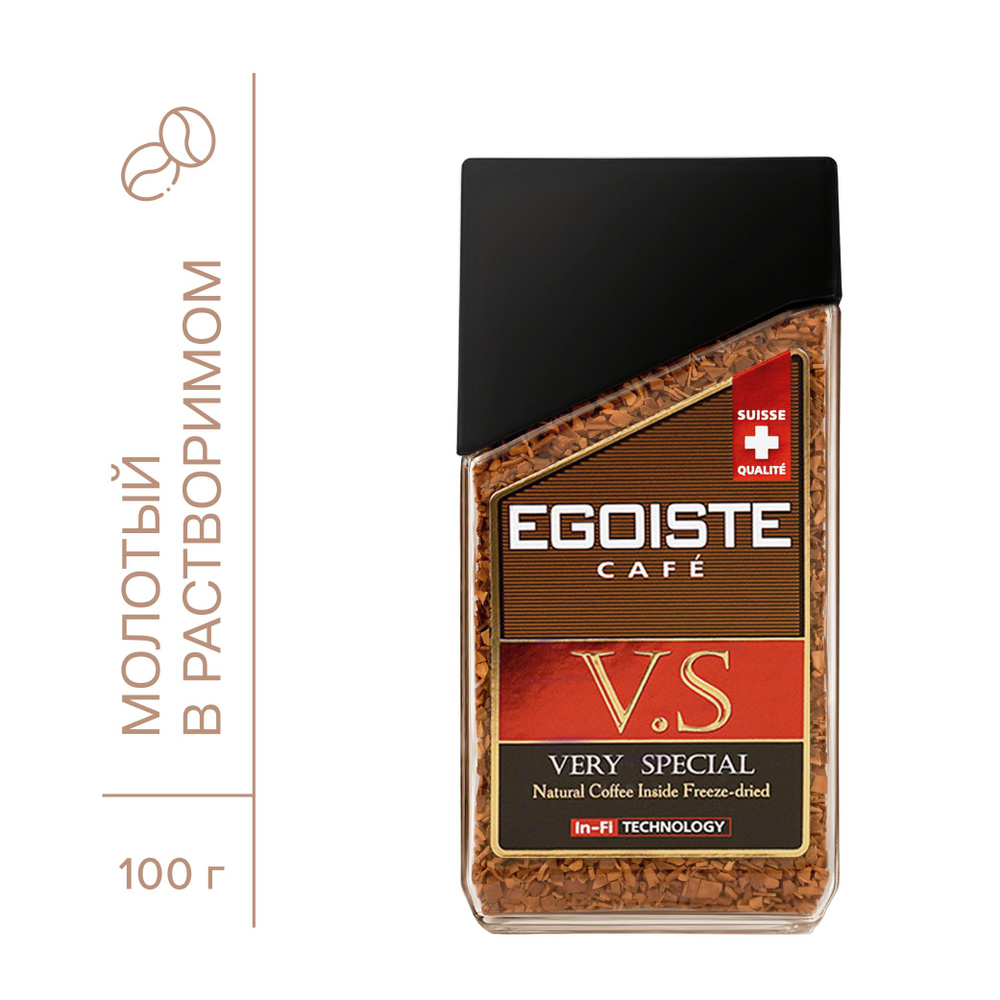 Кофе растворимый EGOISTE V.S., с молотым, 100 г #1