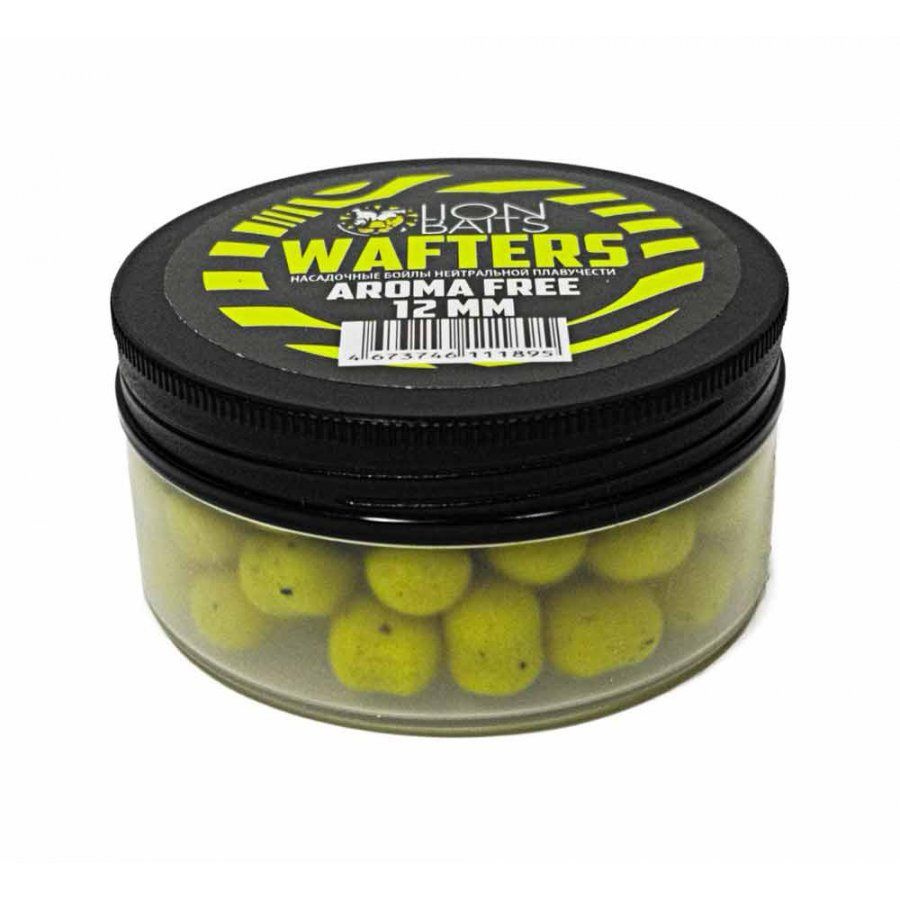 Бойлы нейтральной плавучести Wafters LION BAITS Aroma Free желтые 12мм  #1