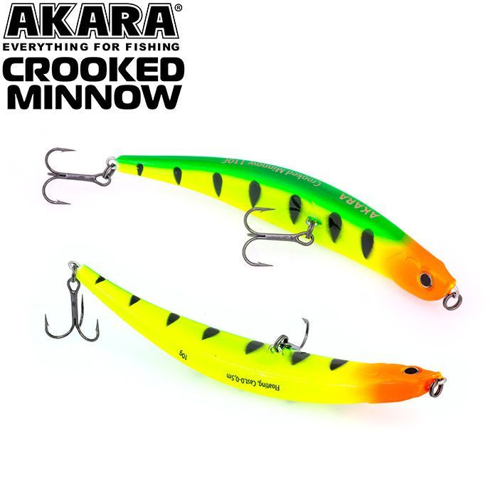 Воблер Akara Crooked Minnow 110F 10гр. A102 #1