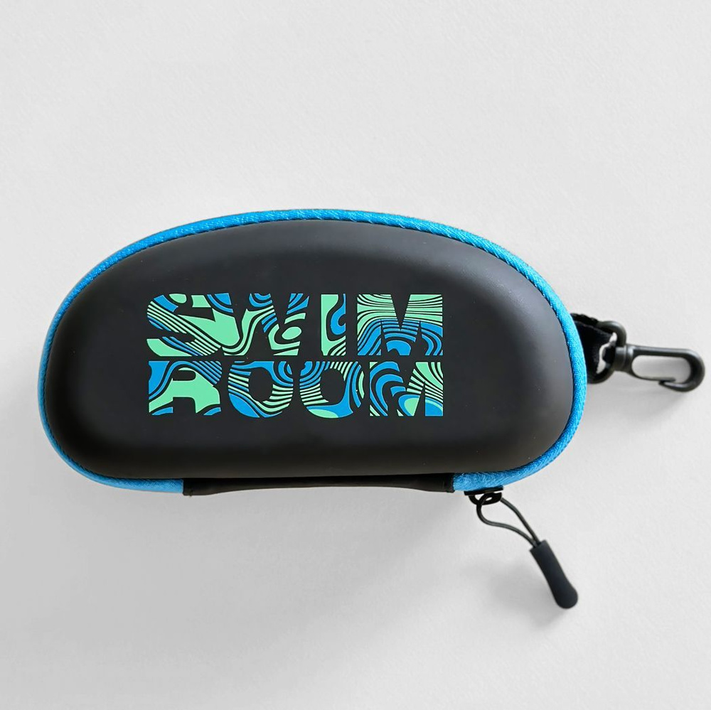 Чехол / футляр для плавательных очков и шапочки SwimRoom "Swim Case 2.0", Черный с синим  #1