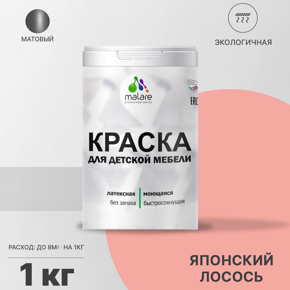 Краска Malare для детской мебели, кухонных фасадов, мебели из дерева, моющаяся, экологичная, универсальная #1