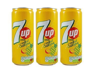 Газированный напиток 7 UP Coctail Exotique Севен Ап Экзотический Коктейль, 3 шт * 330 мл, Франция  #1