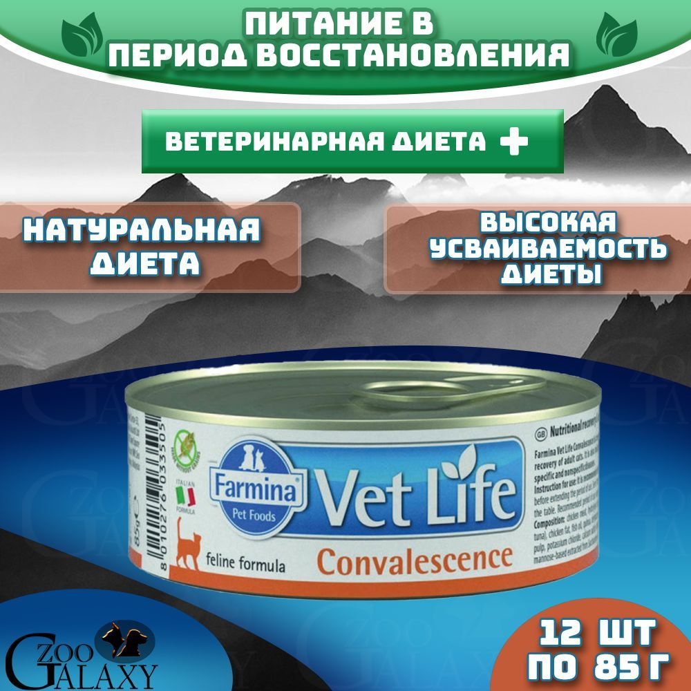 Farmina / Фармина Vet life convalescence кошки в период восстановления 12х85г  #1