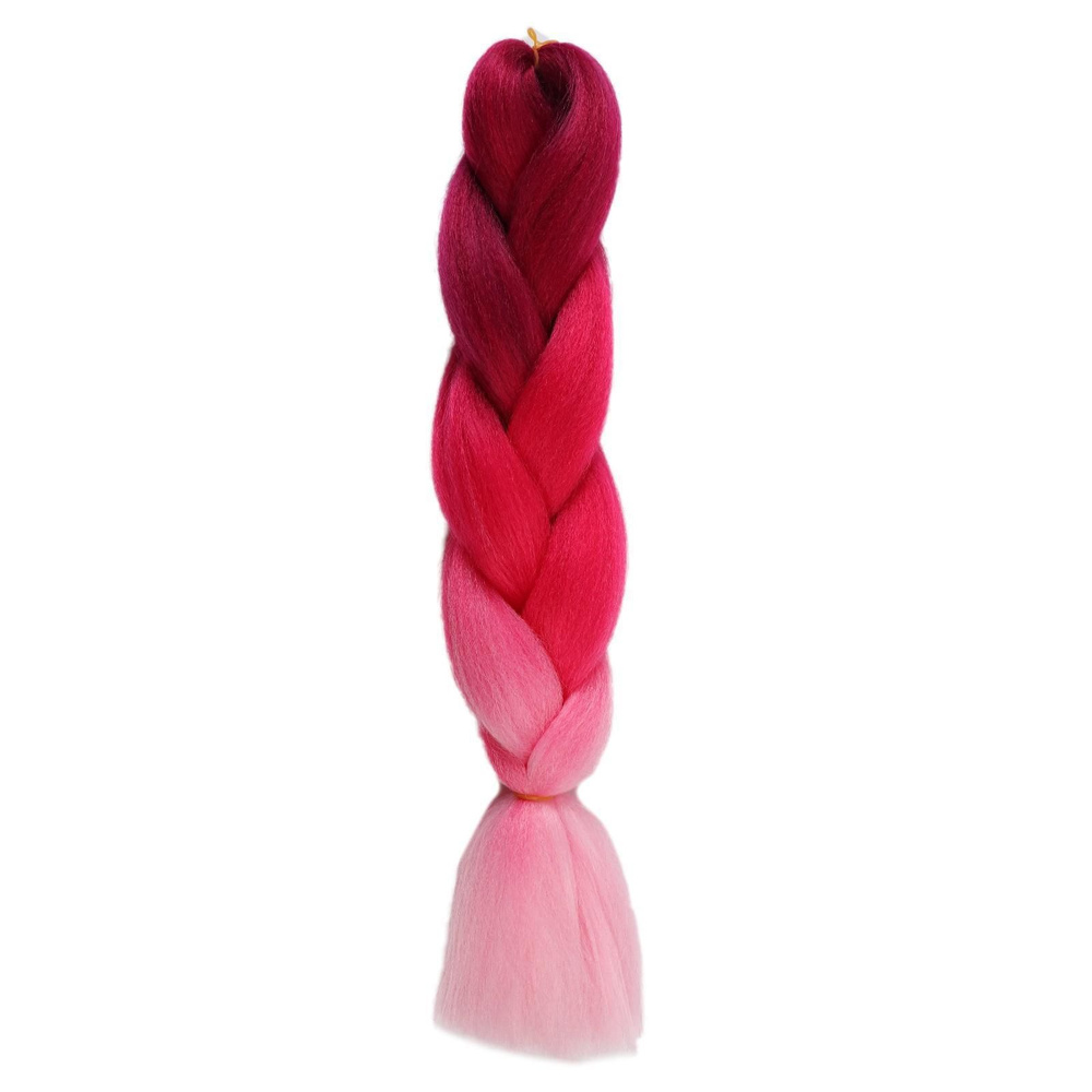 ZUMBA Канекалон трехцветный, гофрированный Queen fair 60 см, 100 гр, цвет сливовый/светло-розовый/розовый #1