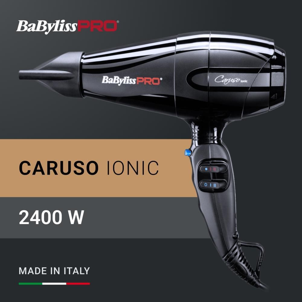 BaByliss PRO Фен для волос Caruso Ionic BAB6510IRE 2400 Вт, c ионизацией (Италия) 2400 Вт, скоростей #1