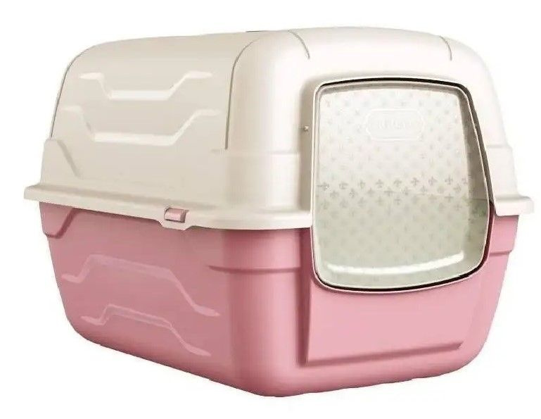 Georplast туалет Roto-Toilet для кошек, с совком, закрытый, пластиковый, розовый, 52х40х40 см  #1