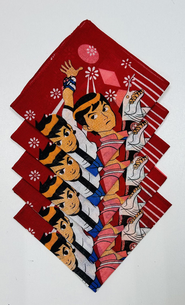 Носовые платки БенТенн 10 красный детские 5 шт/ Носовой платок / Носовой платок для девочек и мальчиков #1