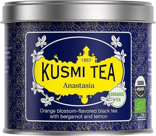 Французский чай Kusmi Tea Anastasia / Черный чай Эрл Грей с лимоном, банка, 100 грамм  #1