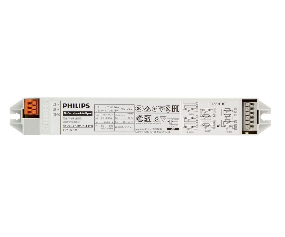 Электронный балласт ЭПРА PHILIPS EB-Ci 1-2х36W / 1-4х18Вт #1