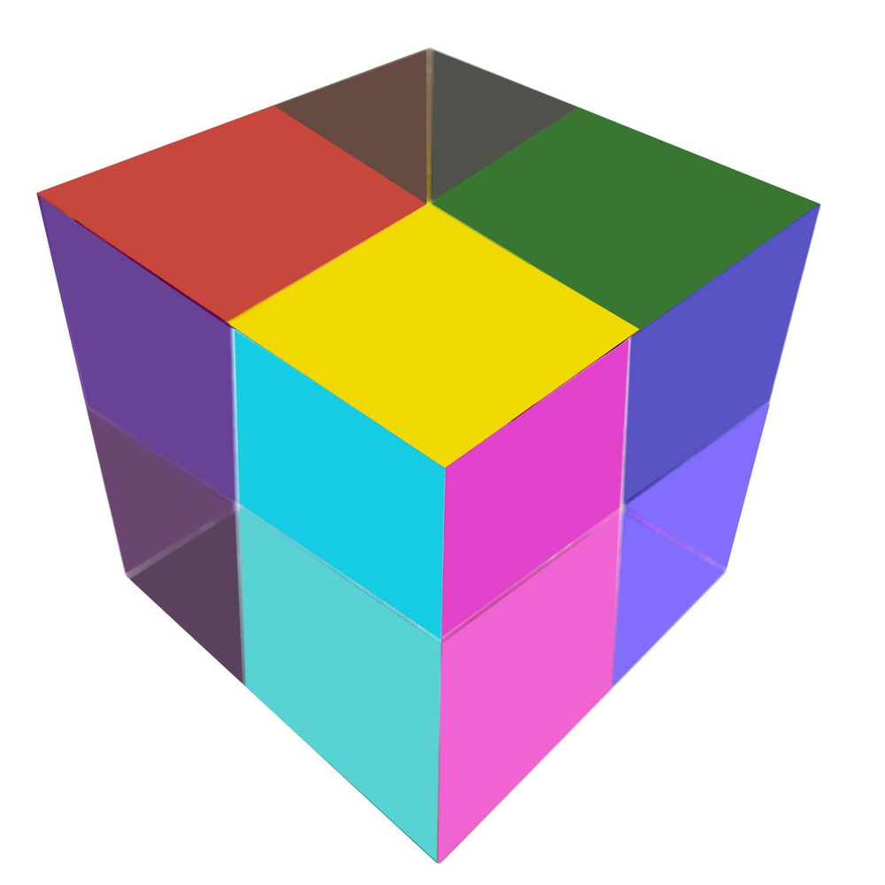 ZhuoChiMall CMY Colorful Cube, дюймовый (80 мм) акриловый смешивающий  цветной куб, призма для обучения физике и офисного декора рабочего стола,  научные игрушки и подарки для детей - купить с доставкой по выгодным