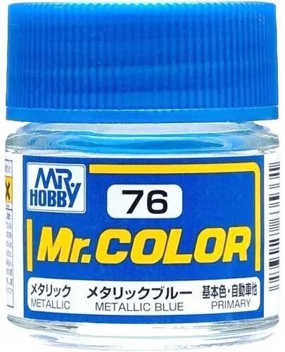 Краска акриловая на специальном разбавителе MR.HOBBY Mr.Color Metallic blue, металлик, MH-C76  #1