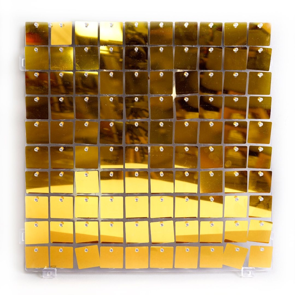 Декоративная панель Пайетки, Прозрачная основа, 30*30 см, Золото, Металлик, 1 шт.  #1