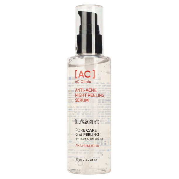 L.Sanic / AC clinic anti-acne night peeling serum with AHA, BHA, PHA acids Обновляющая и отшелушивающая #1