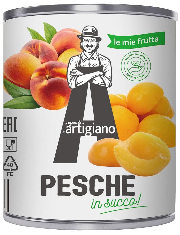 Персики Segreti dArtigiano половинки в сиропе 820г х3шт #1