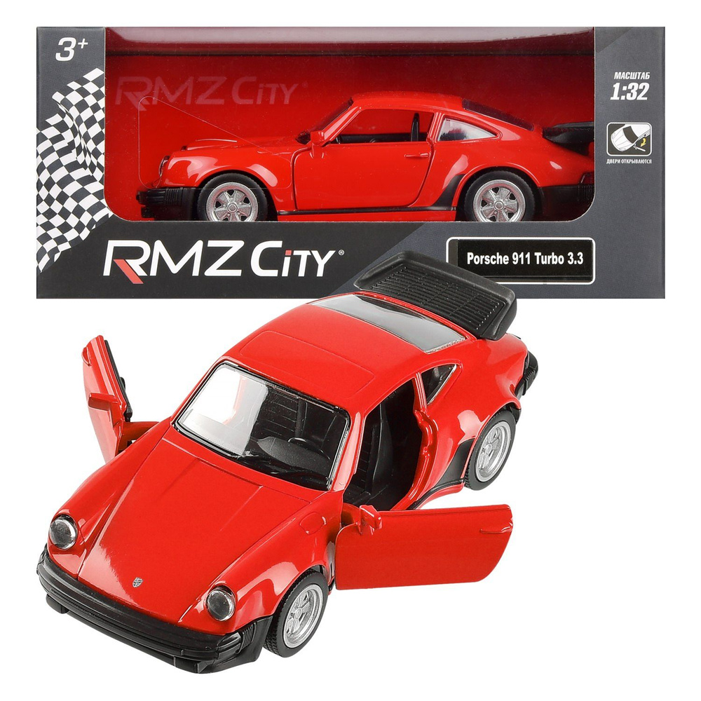Машинка металлическая RMZ City 1:32 Porsche 930 Turbo (1975-1989) красный #1