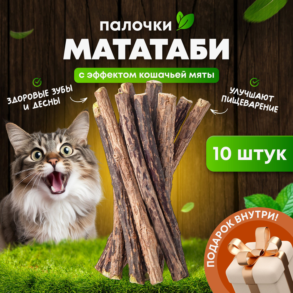 Палочки МАТАТАБИ для чистки зубов, игрушка для кошек