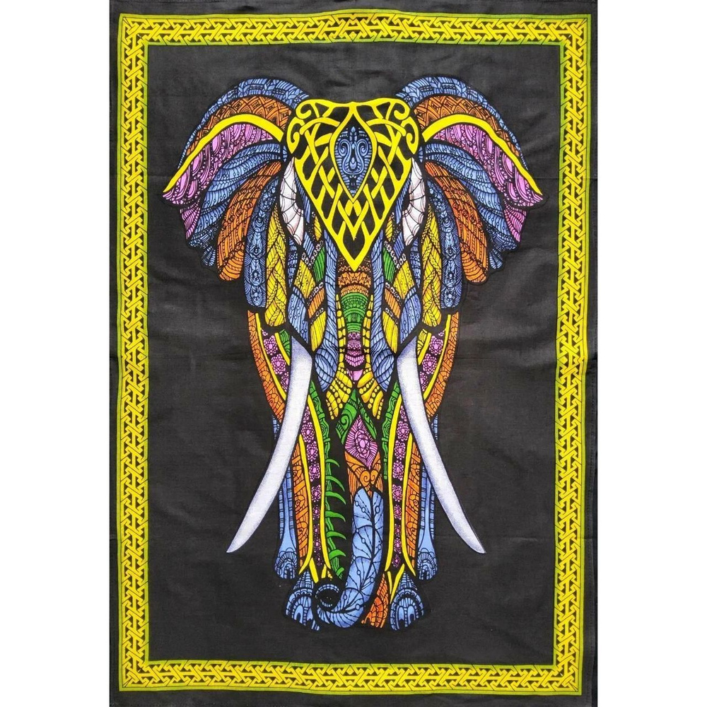 Панно Слон цветной из хлопка #1