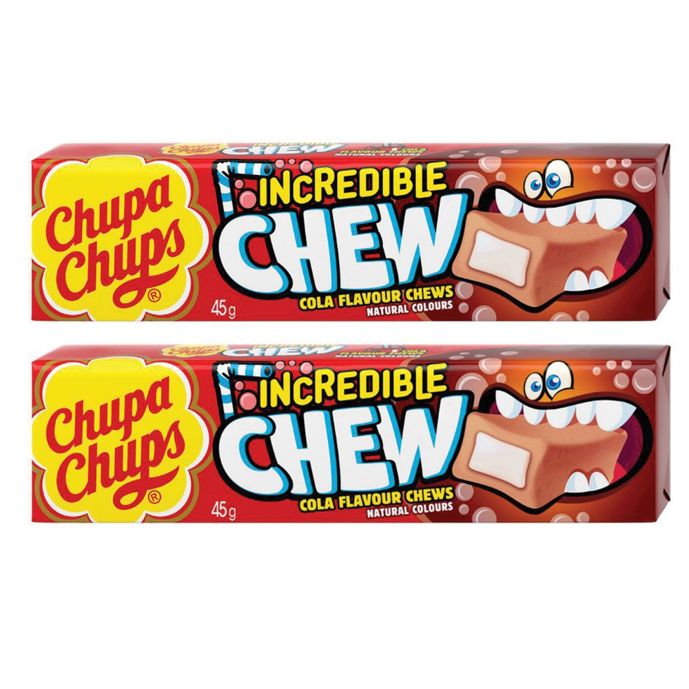 Chupa Chups Incredible Chew Конфеты жевательные кола, 47 гр,2уп. #1