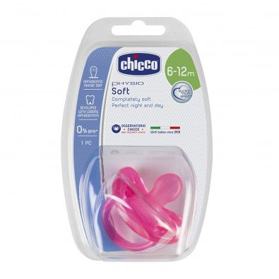 Пустышка Chicco Physio Soft 1шт 6-16мес розовая 310410153 #1