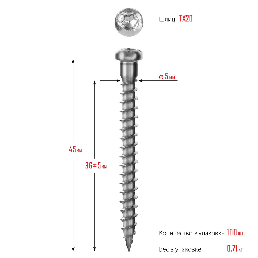 ЗУБР Саморез 45 мм 180 шт. #1