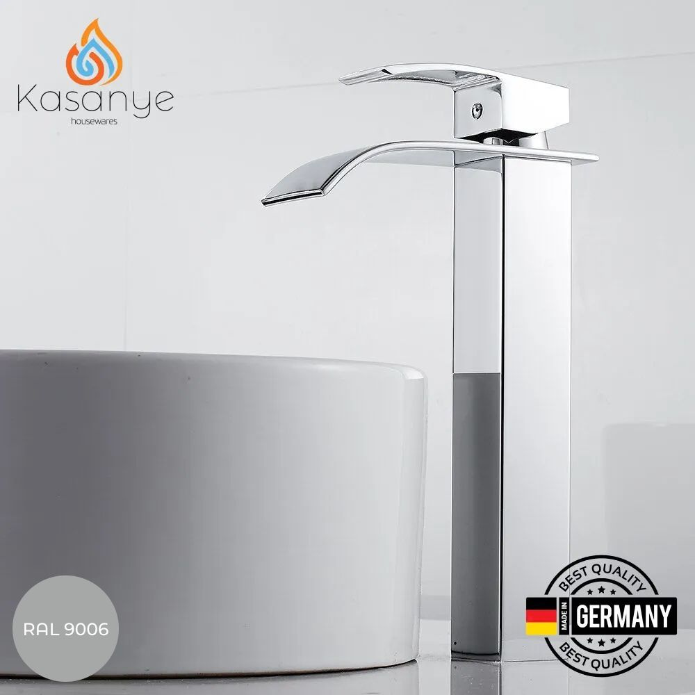 Высокий смеситель для накладной раковины Kasanye Basin Faucet 888LO, из латуни, серебряный хром  #1