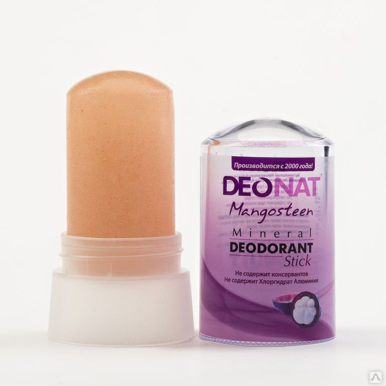 Дезодорант-Кристалл "ДеоНат" с соком МАНГОСТИНА , розовый стик , 60 гр.  #1