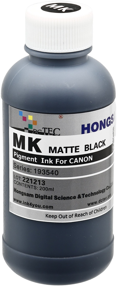 Чернила DCTec пигментные Canon TM-200 Matte Black (матовый чёрный) 200 мл  #1