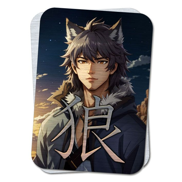 Магическая карта - амулет с японским символом Волк "Оками" - поможет достичь своих целей, стать увереннее #1