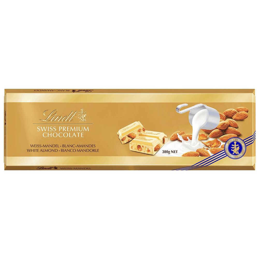 Шоколад Lindt Gold SWISS PREMIUM белый с миндалём 300г (Швейцария) #1