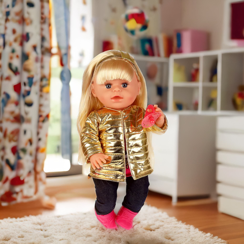 Кукла для девочки Малышка Карапуз с аксессуарами говорящая 40 см Уцененный товар  #1