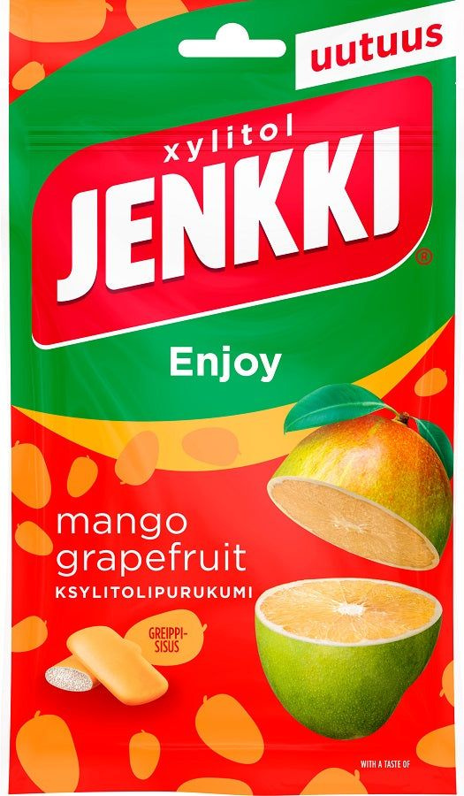 Жевательная резинка без сахара с ксилитом JENKKI Манго и Грейпфрут 100 гр  #1