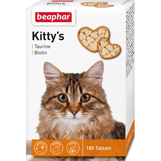 Beaphar Кормовая добавка, Витамины для кошек Kitty s Taurine Biotin 180 таблеток  #1