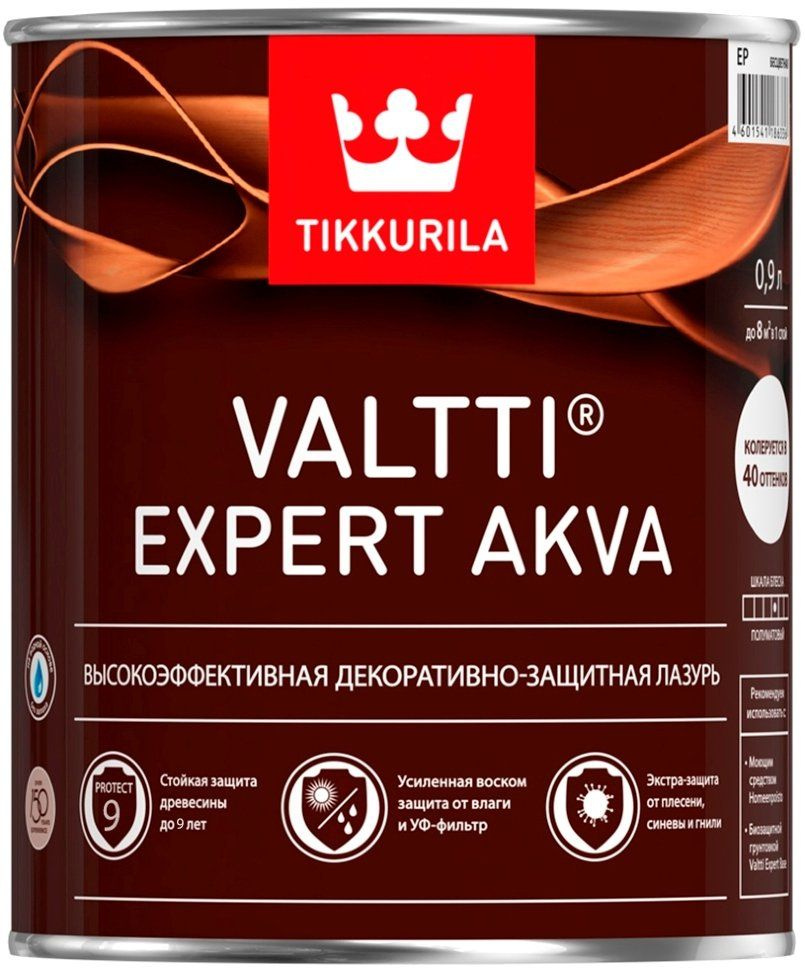 VALTTI EXPERT AKVA ОРЕГОН 0,9л защитная лазурь #1