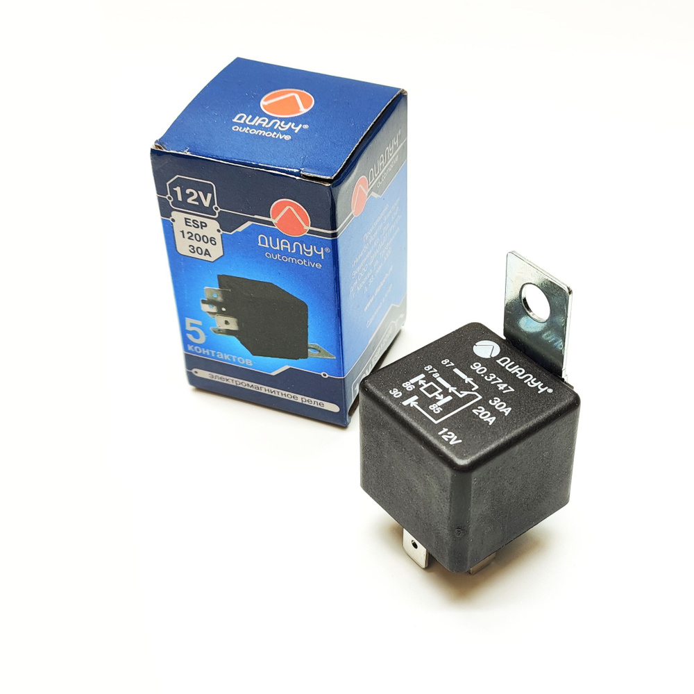 Реле 12V 30А 5 контактное с кронштейном 90.3747 (75.3777) Диалуч - АВАР ...