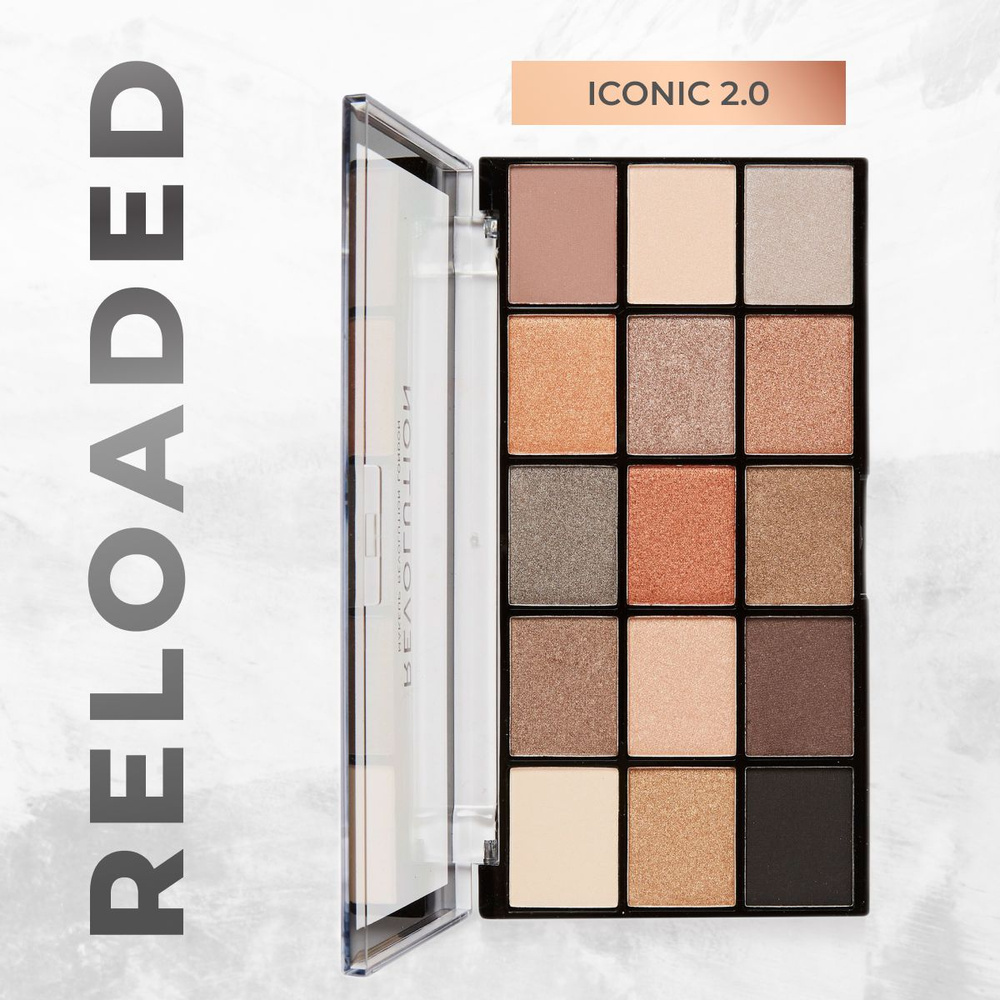 MAKEUP REVOLUTION Тени для век RELOADED PALETTE Iconic 2.0, палетка для глаз: матовые, блестящие, запечённые, #1