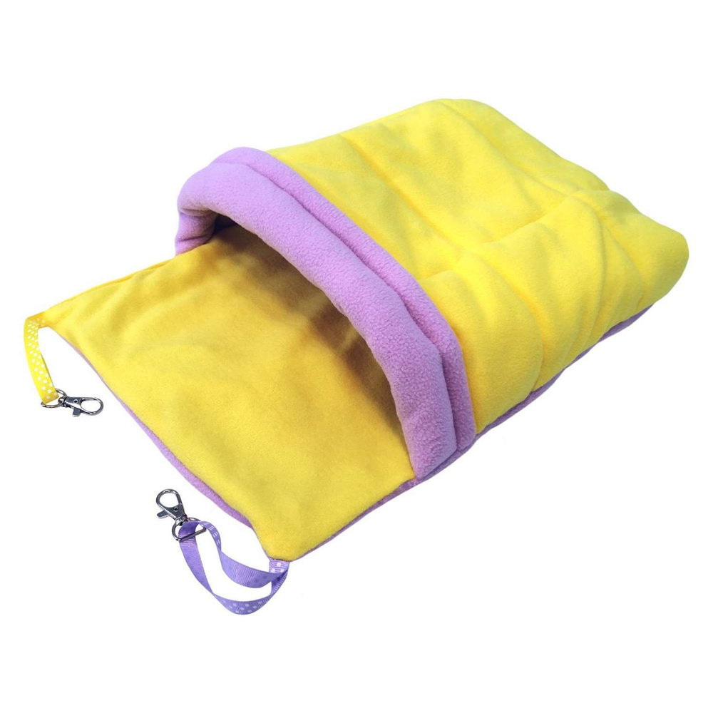 Гамак для хорьков Доброзверики и мелких грызунов с карманом Одеяло размер L цвет желтый-розовый  #1