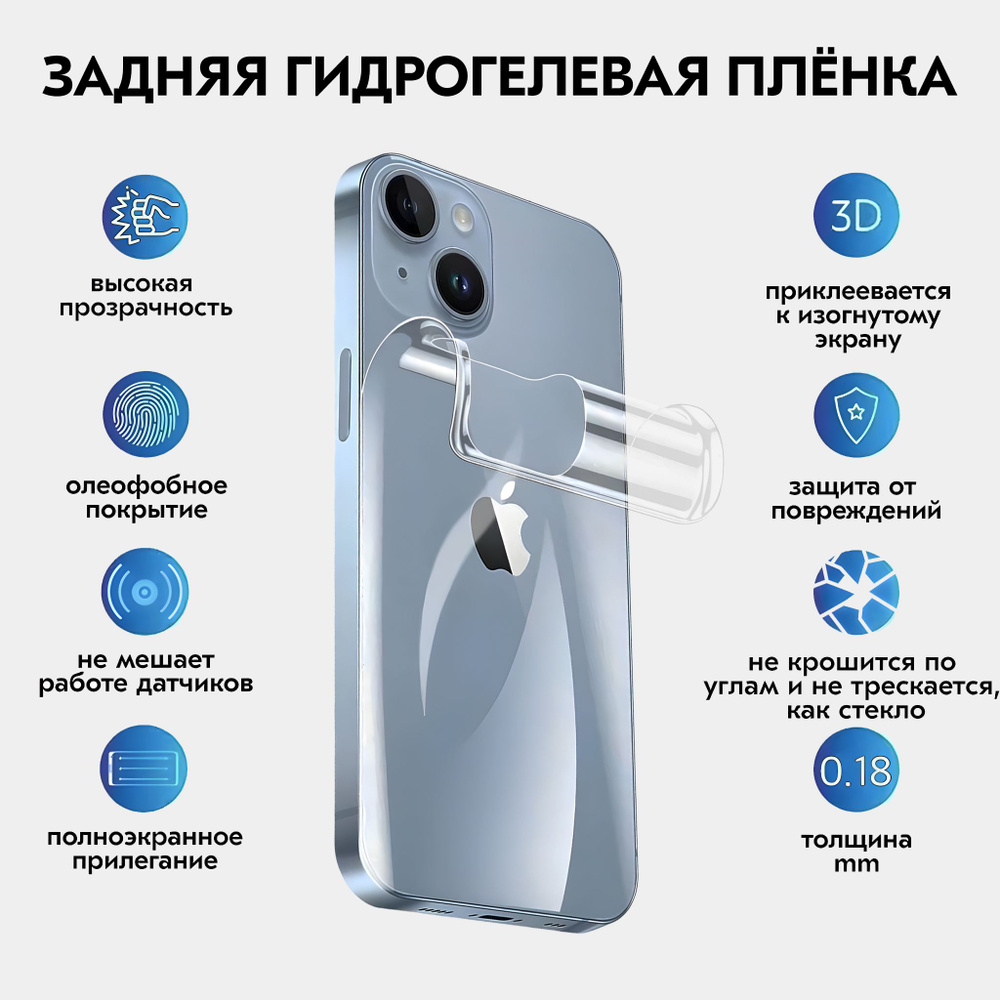 Гидрогелевая защитная плёнка задняя (не стекло) iPhone 14 Plus  #1