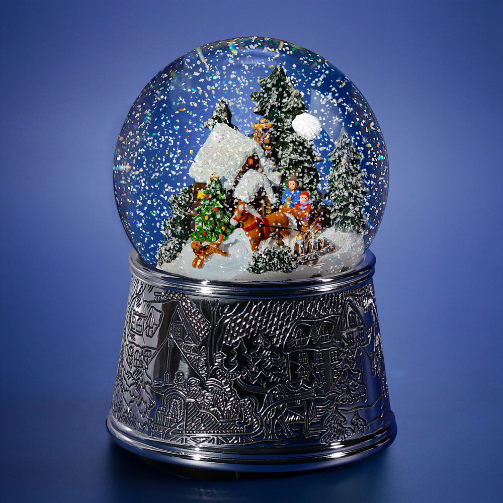 Снежный шар Glassglobe "Новогодняя метель" 10 cm, стекло #1