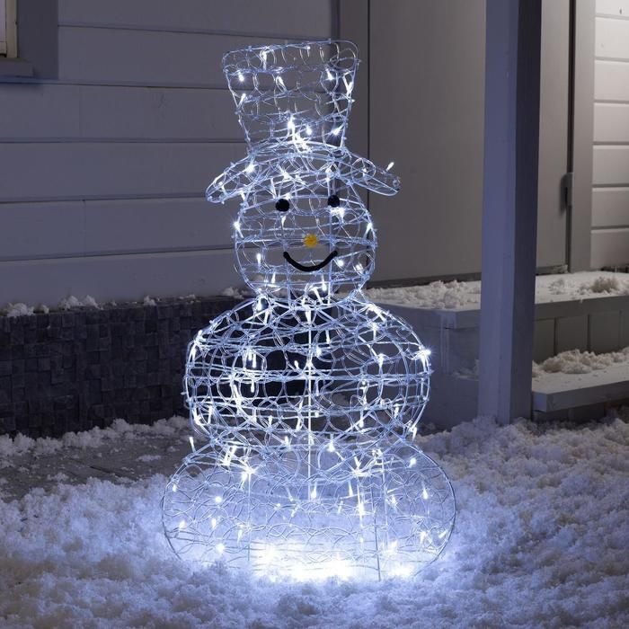 Светодиодная фигура Luazon Lighting "Снеговик", 48х89х22 см, металл, 31 В, свечение белое (R-05)  #1