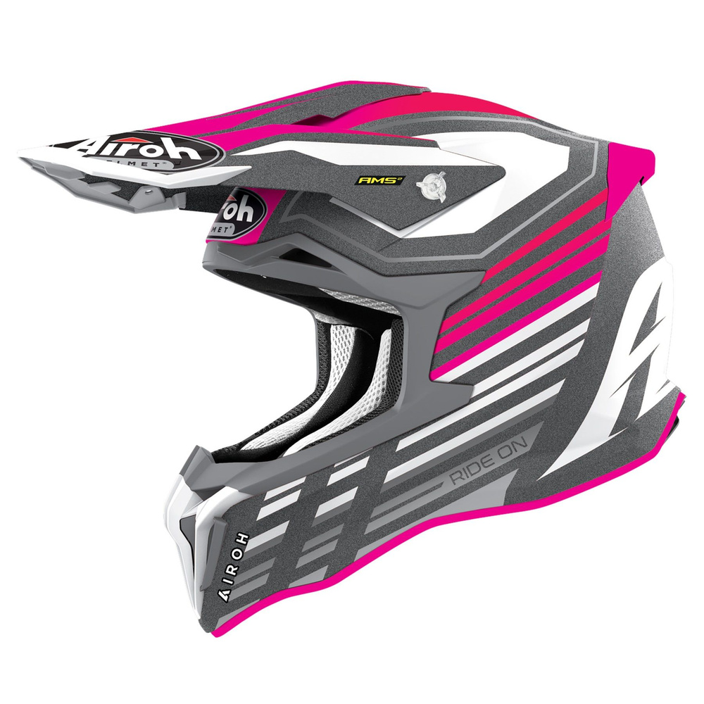 Airoh Мотошлем, цвет: серый металлик, розовый, размер: S #1