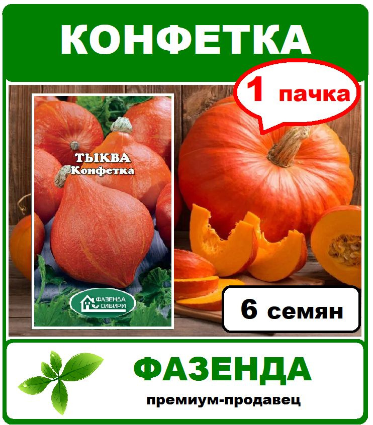 семена, тыква Конфетка, 1 пачка 6 шт. Фазенда Сибири #1