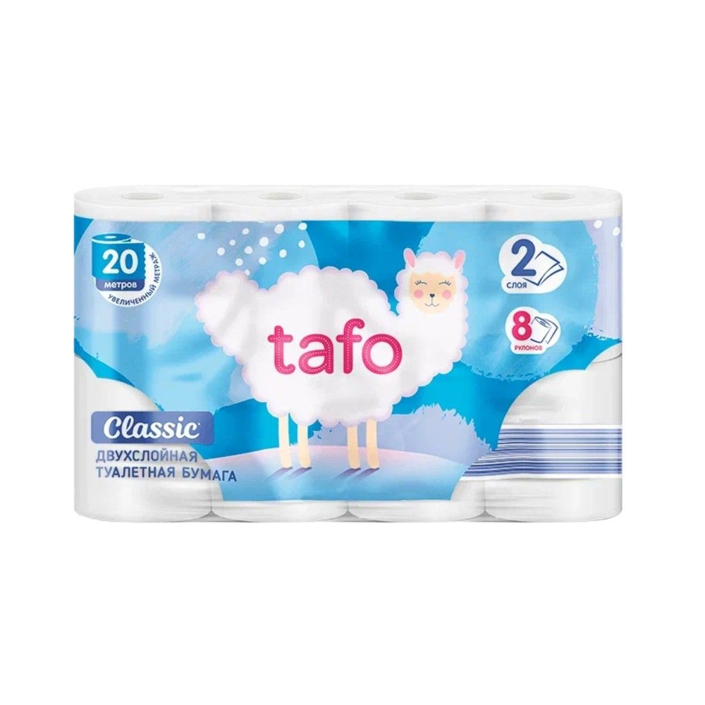 Туалетная бумага 2 слоя 8 рулонов Tafo 3 упаковки - купить с доставкой ...