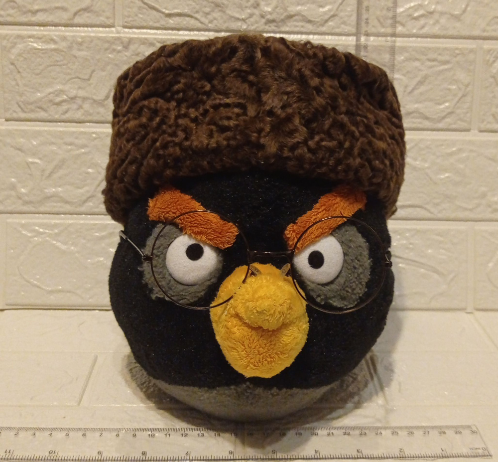 Angry Birds мягкая игрушка BOMB / Энгри бердс Генерал Бомб в каракуле ...