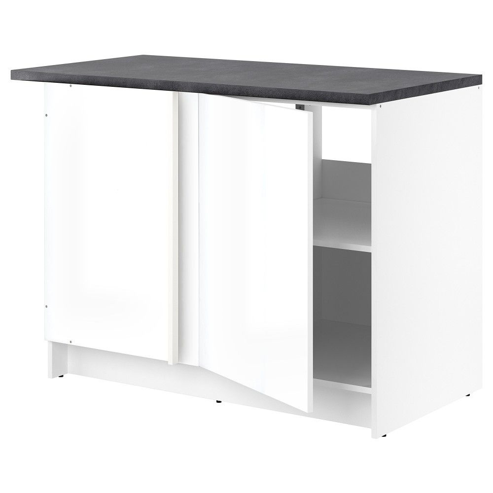 Напольный шкаф угловой, глянцевый, белый 120 см IKEA KNOXHULT 404.879.71  #1