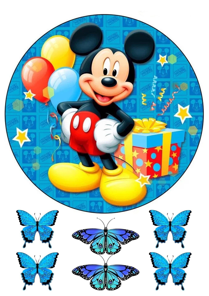 Вафельная картинка для торта Микки и Минни Маус - купить с доставкой по ...